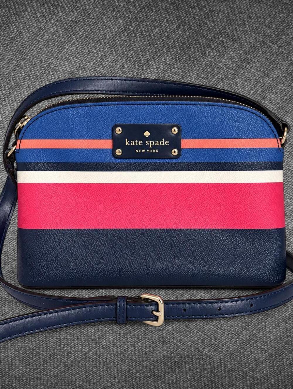 Kate Spade New York Striped Crossbody Bag Navy Pink